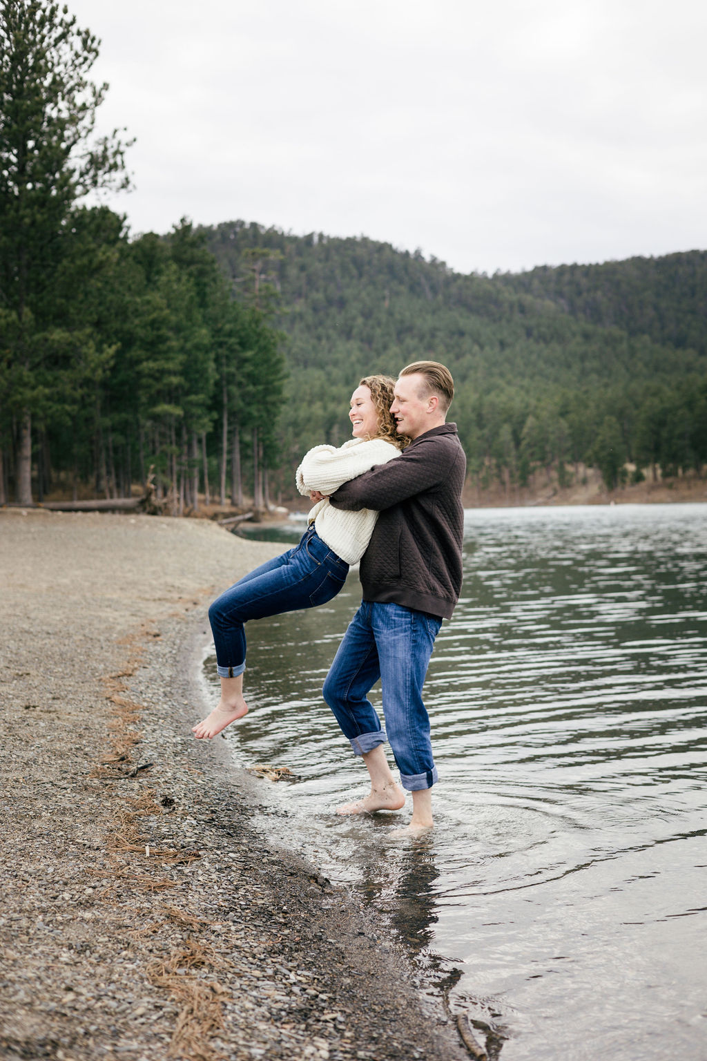 Outdoor Pactola Lake Engagement