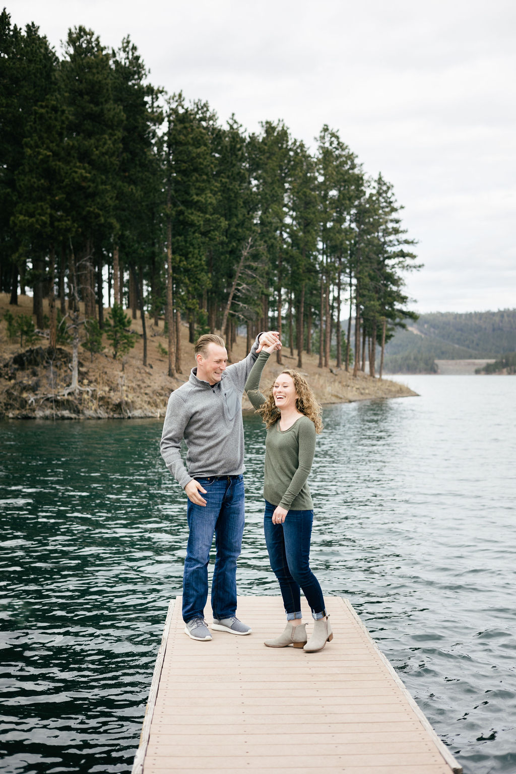 Outdoor Pactola Lake Engagement