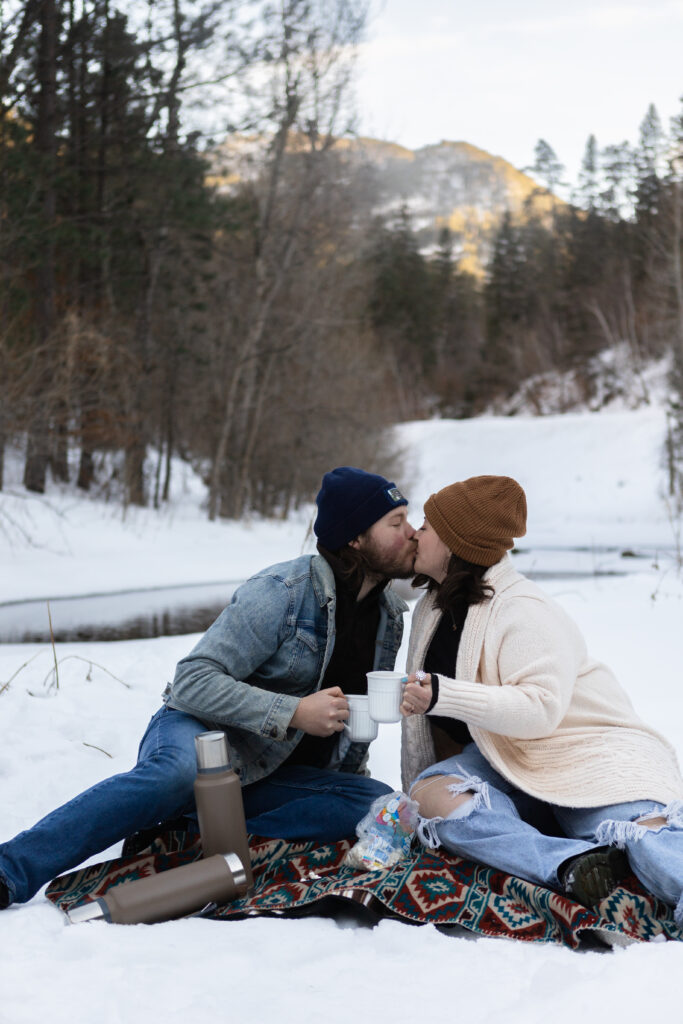 spearfish canyon in the winter, black hills wedding photographer, engagement sessions